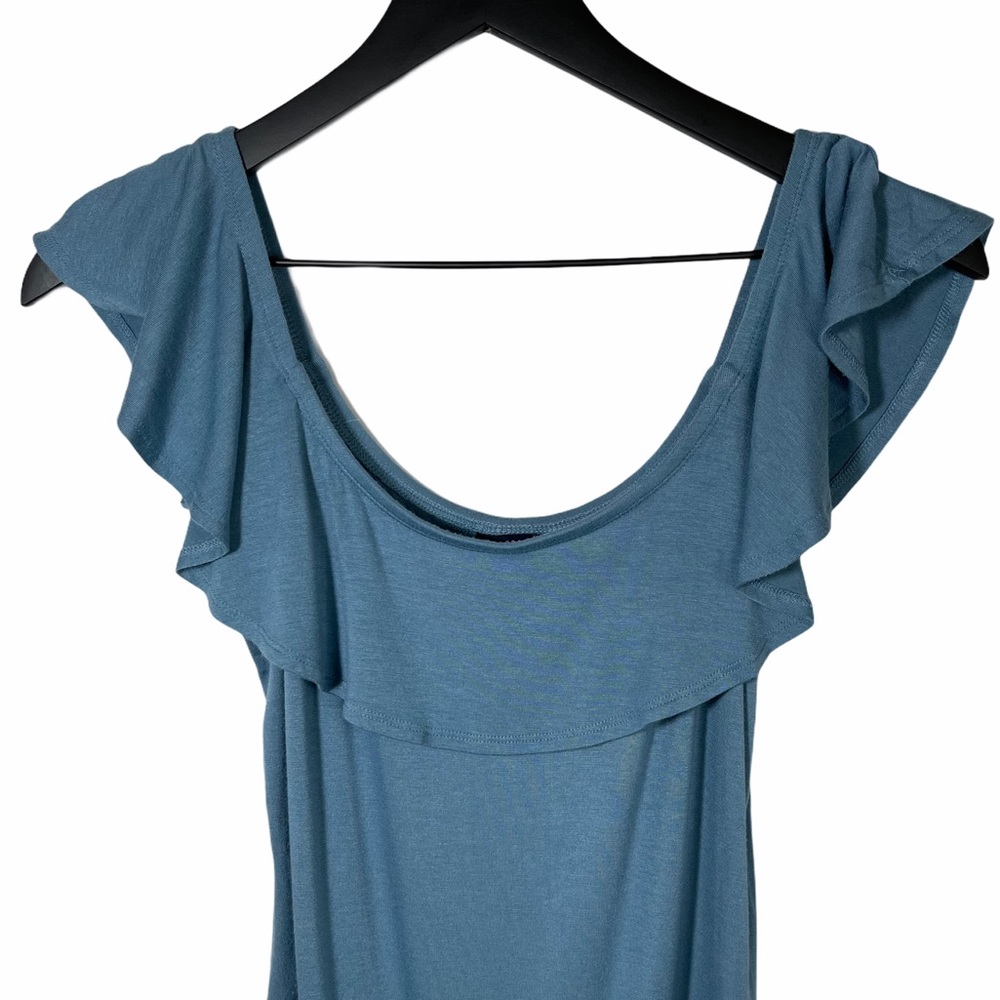 Aeropostale | Blue Off Shoulder Ruffle Bodysuit - Picture 4 of 5